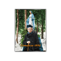 Magnes usztywniany 65x90 KOMAŃCZA Kardynał Stefan Wyszyński na tle Figury Matki Bożej Leśnej - 1956 r.